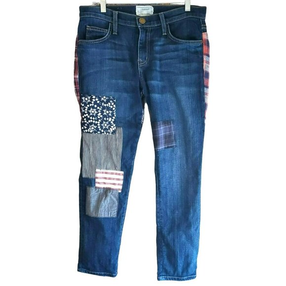 Free People Current Elliott USA Women's Boyfriend Jeans Size 25 The Fling Multi - Picture 1 of 4